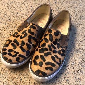 Leopard print slip ons